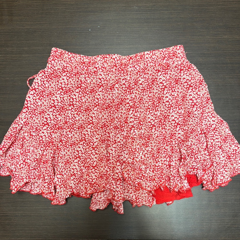 Floral Red Skirt
